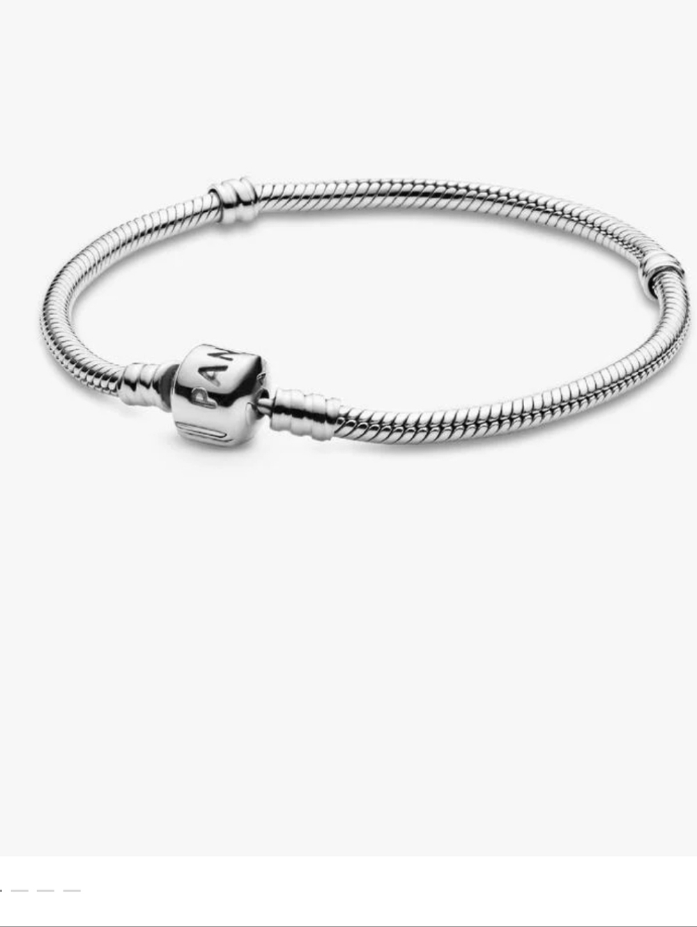 Pandora Silver Snake Chain Charm Bracelet